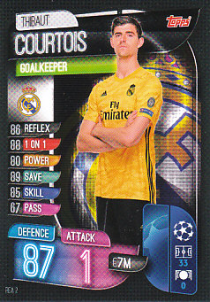 Thibaut Courtois Real Madrid 2019/20 Topps Match Attax CL #REA2